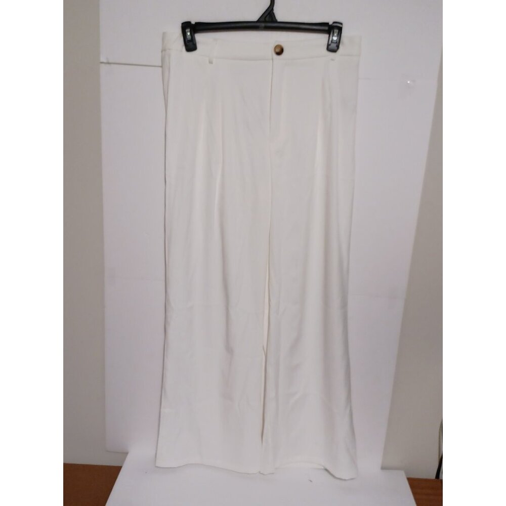 SweatyRocks Womens Elegant Solid White XL (34X31) Pants Office Trousers
